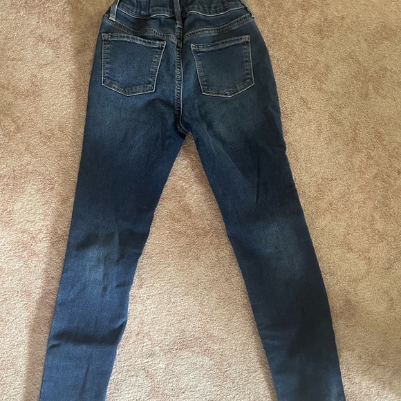 Old Navy rockstar built tough jegging button fly dark wash girls 8 - Picture 2 of 4